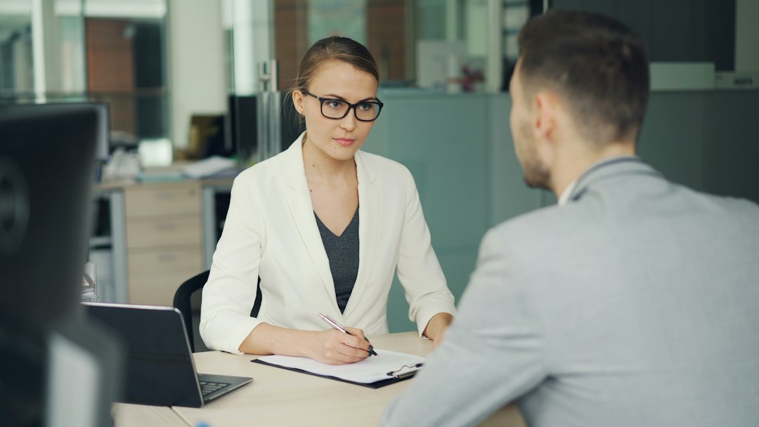 Hiring manager interviewing an international intern candidate